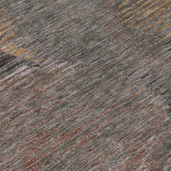 8' Chocolate And Brown Round Geometric Washable Indoor Outdoor Area Rug Photo 6
