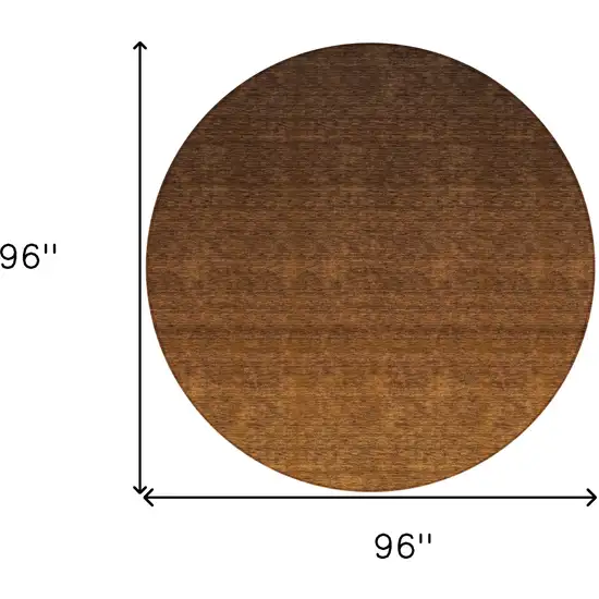 8' Chocolate And Brown Round Ombre Washable Indoor Outdoor Area Rug Photo 3