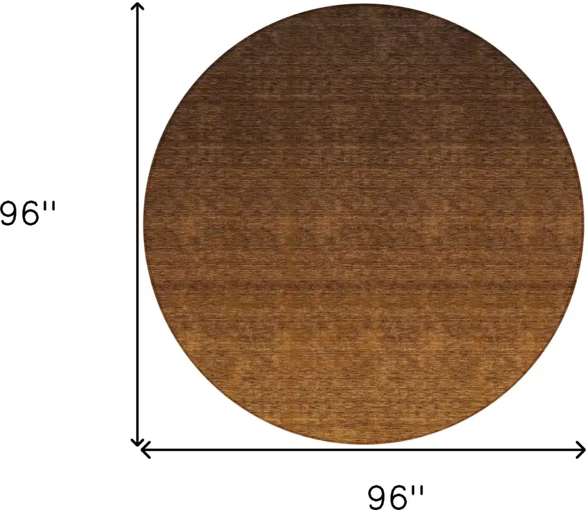 8' Chocolate And Brown Round Ombre Washable Indoor Outdoor Area Rug Photo 3