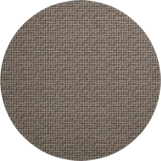 8' Chocolate And Coffee Houndstooth Washable Round Rug With UV Protection Photo 2