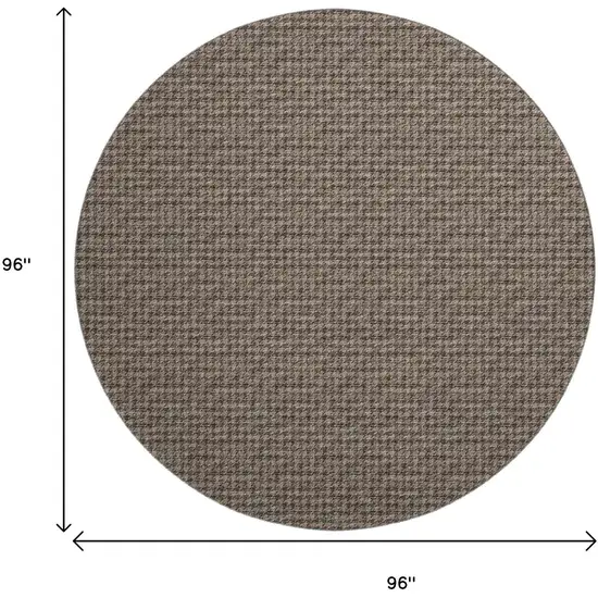 8' Chocolate And Coffee Houndstooth Washable Round Rug With UV Protection Photo 3