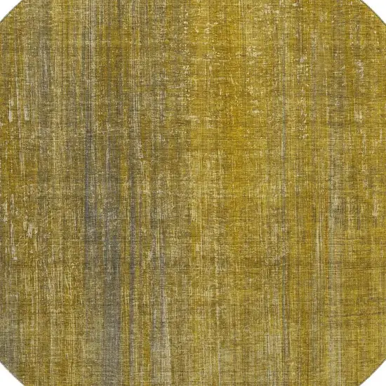 8' Chocolate And Gold Striped Washable Round Rug With UV Protection Photo 3