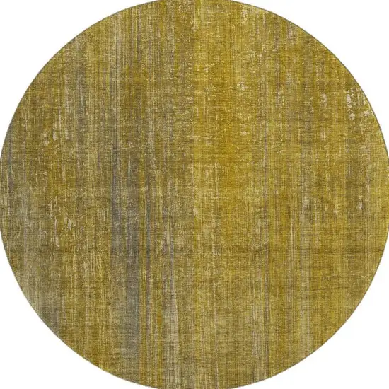 8' Chocolate And Gold Striped Washable Round Rug With UV Protection Photo 4