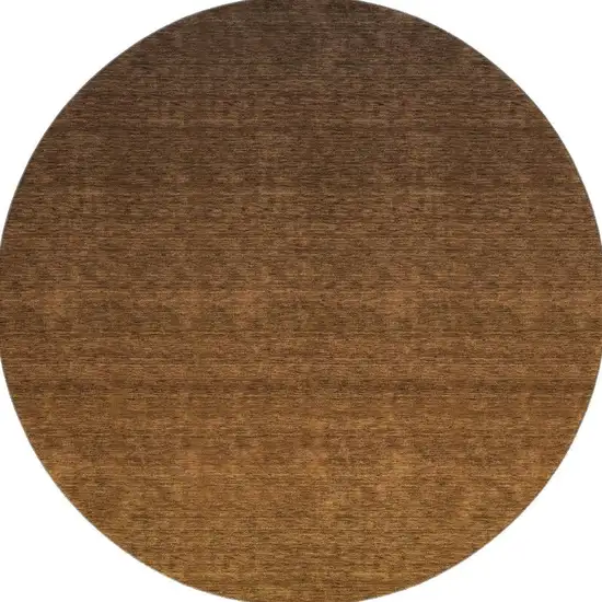 8' Chocolate And Gray Ombre Washable Round Rug With UV Protection Photo 4