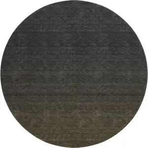 Photo of 8' Chocolate And Gray Ombre Washable Round Rug With UV Protection