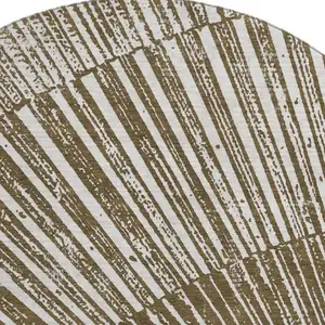 Photo of 8' Chocolate And Ivory Geometric Washable Round Rug With UV Protection