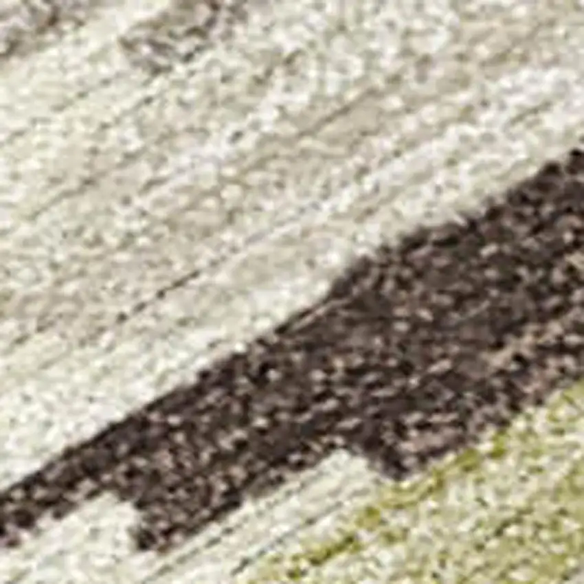 8' Chocolate And Ivory Round Tribal Washable Indoor Outdoor Area Rug Photo 1