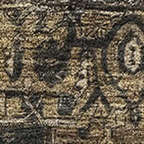 8' Chocolate Charcoal And Beige Oriental Washable Area Rug With UV Protection Photo 2