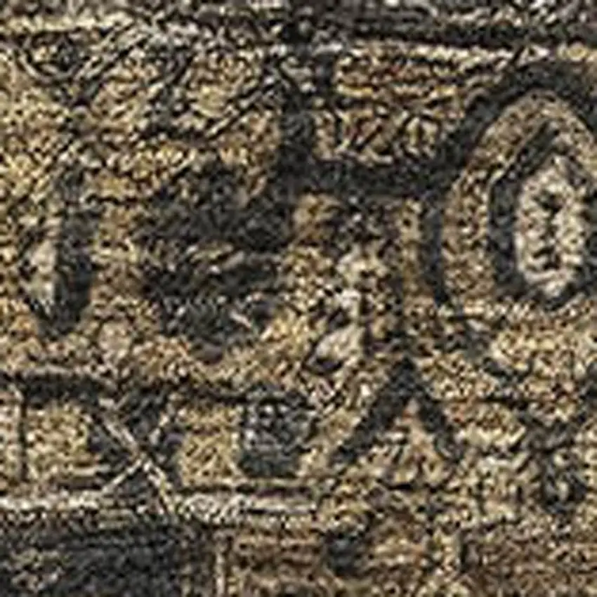 8' Chocolate Charcoal And Beige Oriental Washable Area Rug With UV Protection Photo 2