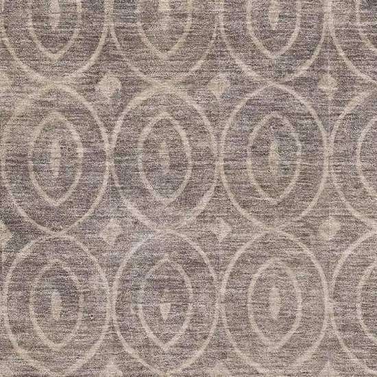 8' Coffee And Beige Geometric Washable Area Rug With UV Protection Photo 2