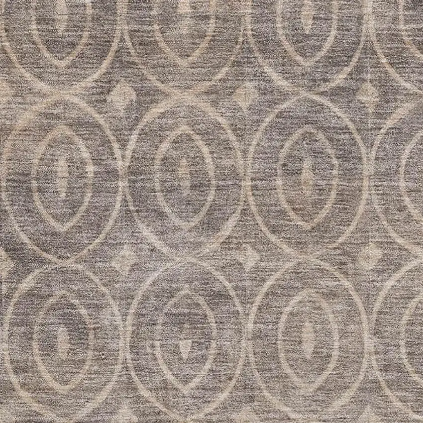 8' Coffee And Beige Geometric Washable Area Rug With UV Protection Photo 2