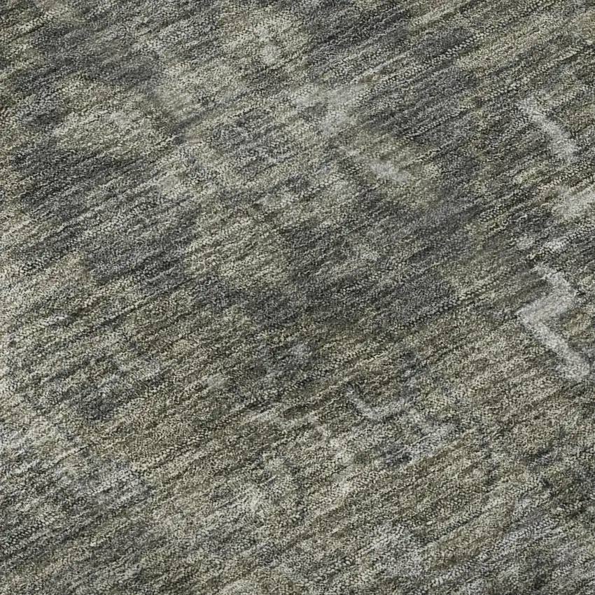 8' Coffee And Gray Medallion Distressed Washable Round Rug With UV Protection Photo 7
