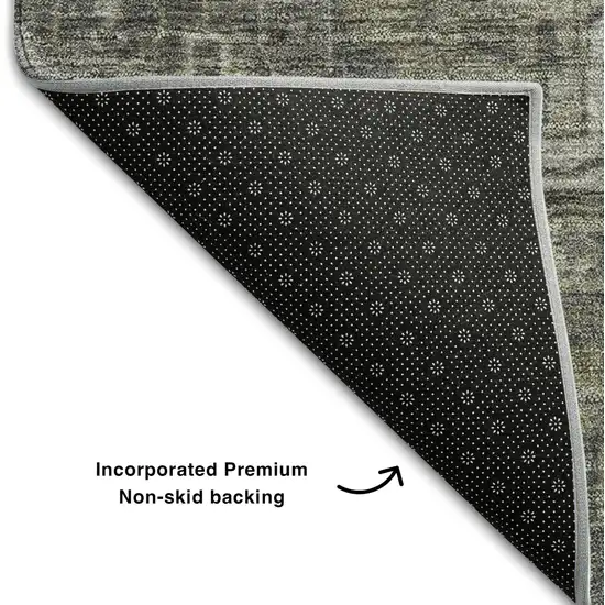 8' Coffee And Gray Medallion Distressed Washable Round Rug With UV Protection Photo 5