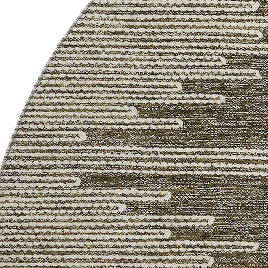8' Coffee And Ivory Abstract Washable Round Rug With UV Protection Photo 3