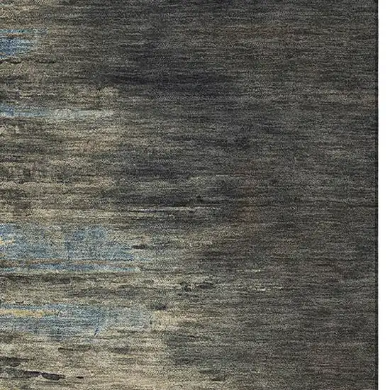 8' Coffee And Navy Blue Abstract Washable Area Rug With UV Protection Photo 2