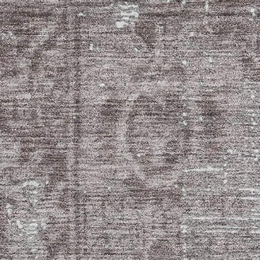 8' Coffee And Silver Oriental Washable Area Rug With UV Protection Photo 2