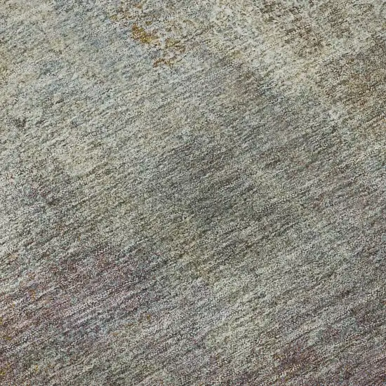 8' Coffee Ivory And Blue Abstract Washable Area Rug With UV Protection Photo 9