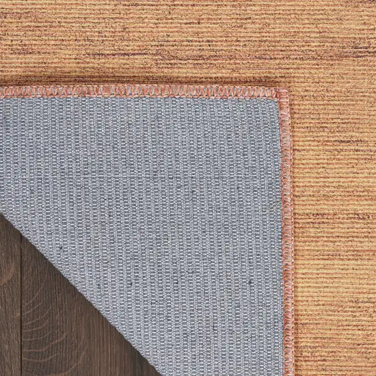 10' Copper Abstract Washable Runner Rug Photo 8
