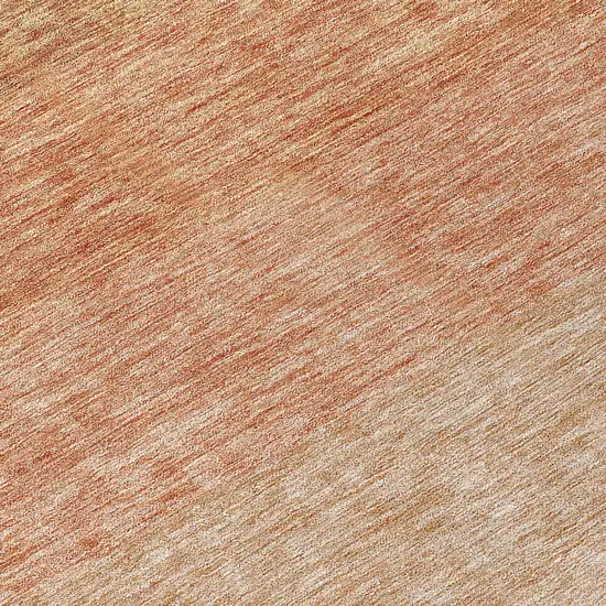 8' Copper And Beige Round Ombre Washable Indoor Outdoor Area Rug Photo 8