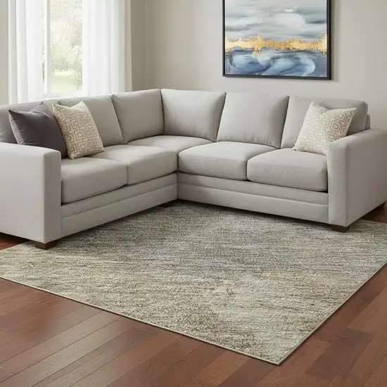 8' Copper And Gray Abstract Washable Area Rug With UV Protection Photo 2