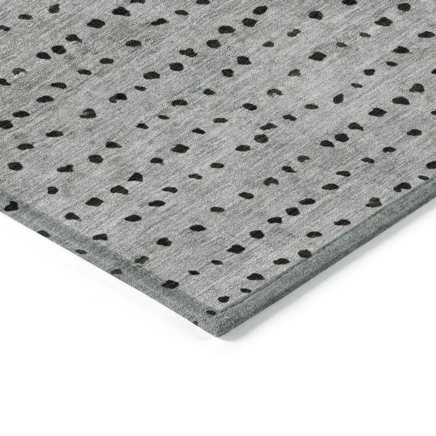 8' Copper And Gray Round Abstract Washable Indoor Outdoor Area Rug Photo 7