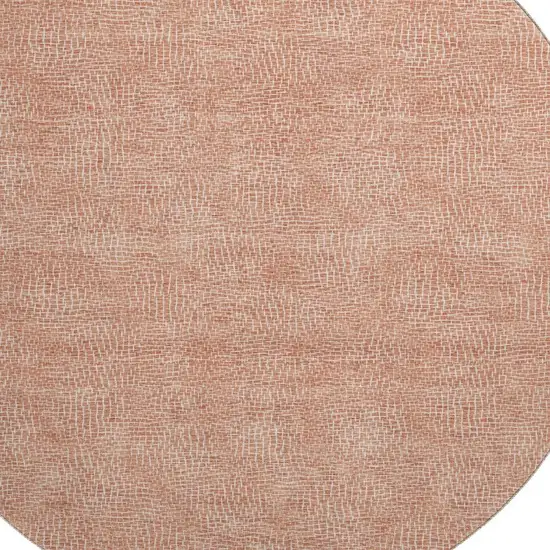 8' Copper And Ivory Geometric Washable Round Rug With UV Protection Photo 2