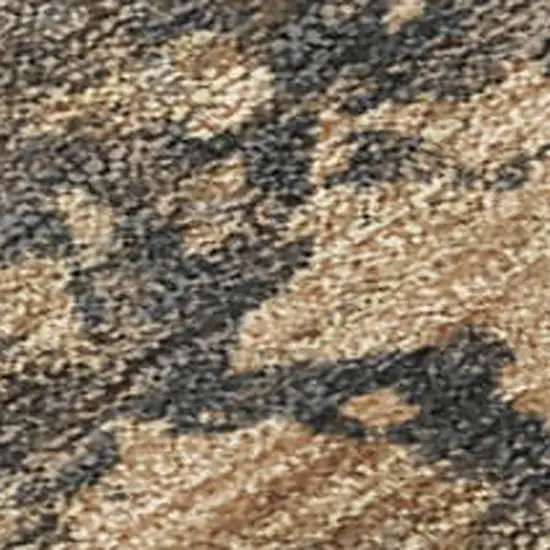 8' Copper And Ivory Round Abstract Washable Indoor Outdoor Area Rug Photo 2