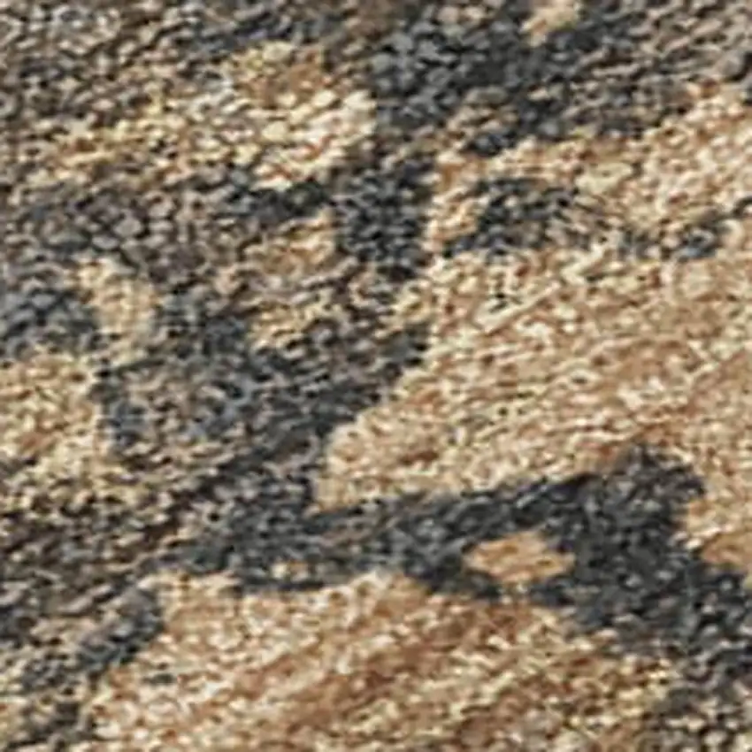 8' Copper And Ivory Round Abstract Washable Indoor Outdoor Area Rug Photo 2