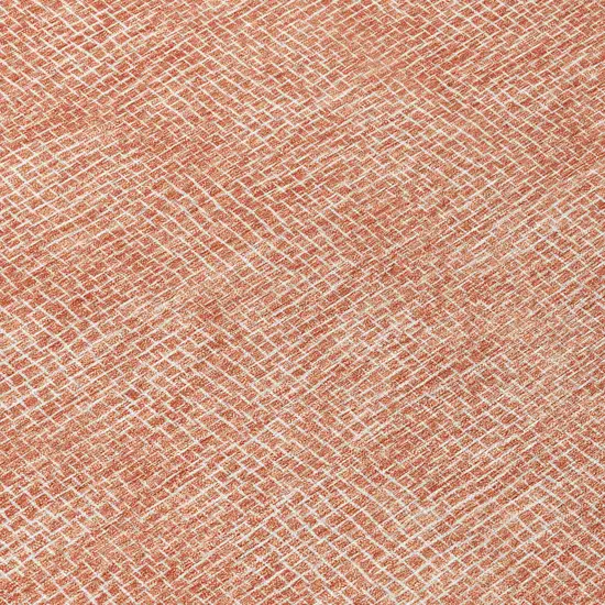 8' Copper And Ivory Round Geometric Washable Indoor Outdoor Area Rug Photo 9