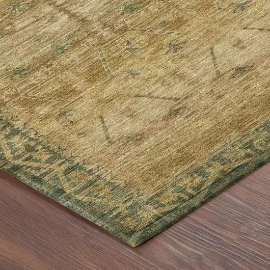 8' Copper And Orange Round Tribal Washable Indoor Outdoor Area Rug Photo 5