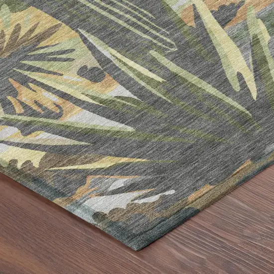 8' Copper And Purple Round Trees Washable Indoor Outdoor Area Rug Photo 5