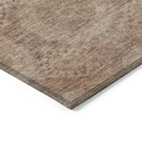 8' Copper And Rust Round Medallion Washable Indoor Outdoor Area Rug Photo 8