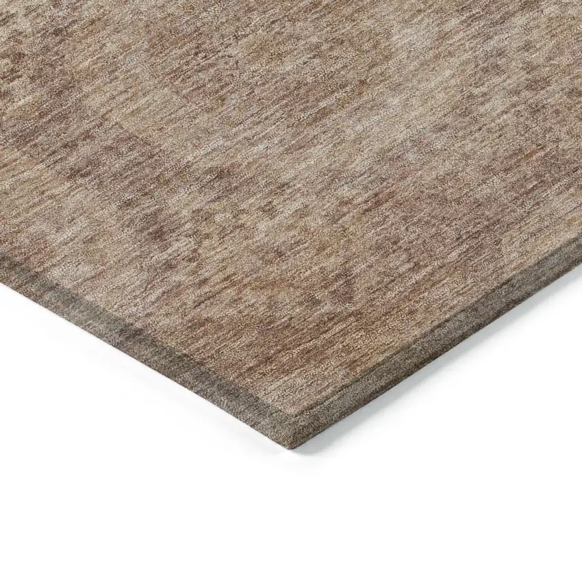 8' Copper And Rust Round Medallion Washable Indoor Outdoor Area Rug Photo 8