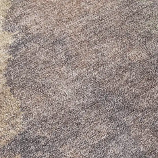 8' Copper And Taupe Round Abstract Washable Indoor Outdoor Area Rug Photo 9