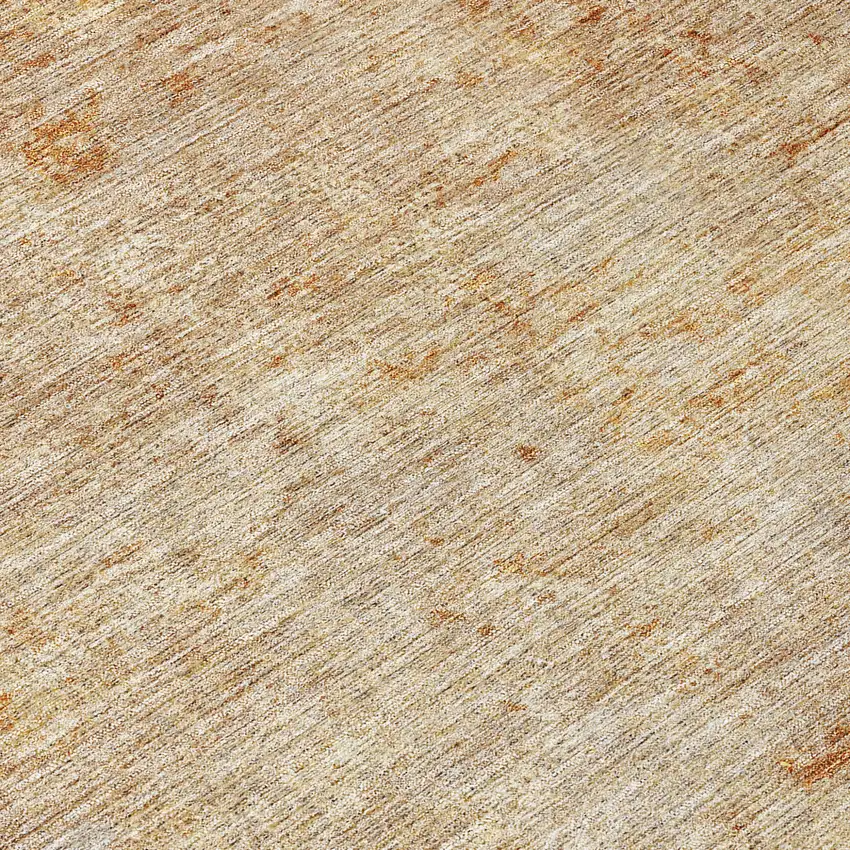 8' Copper And Terra Cotta Round Abstract Washable Indoor Outdoor Area Rug Photo 8