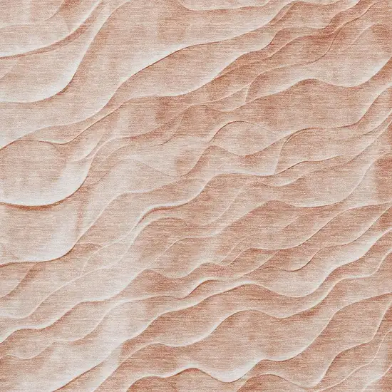 8' Coral And Ivory Abstract Washable Area Rug With UV Protection Photo 2