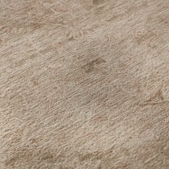 8' Coral And Salmon Medallion Washable Round Rug With UV Protection Photo 8