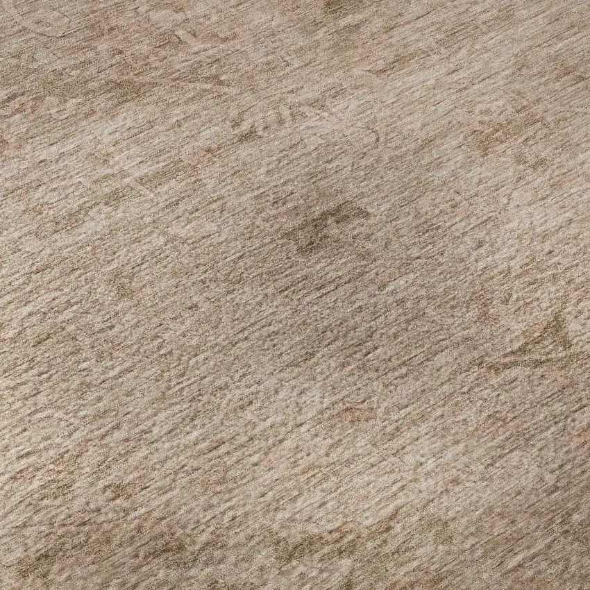 8' Coral And Salmon Medallion Washable Round Rug With UV Protection Photo 8