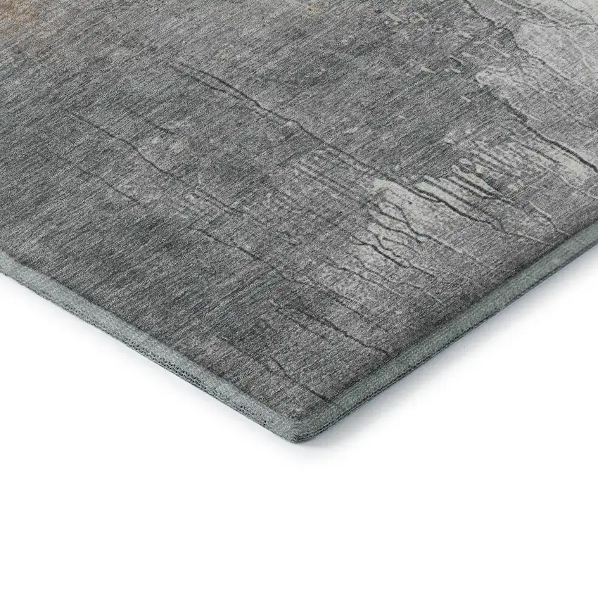 8' Coral Beige And Ivory Abstract Washable Round Rug With UV Protection Photo 6