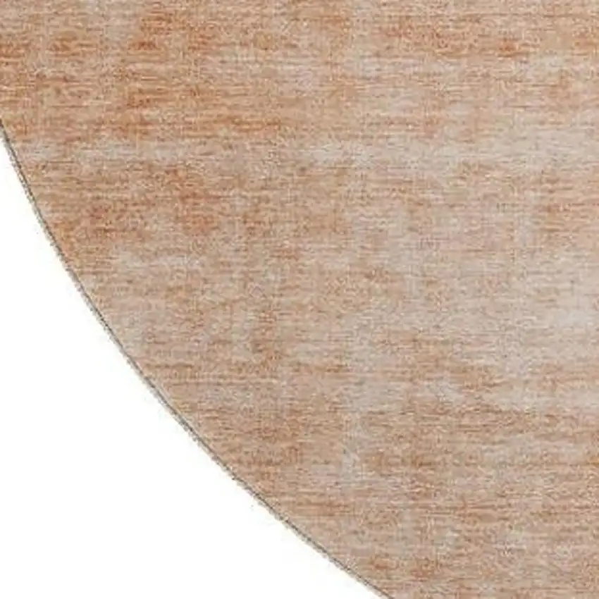 8' Coral Gray And Gold Geometric Washable Round Rug With UV Protection Photo 3