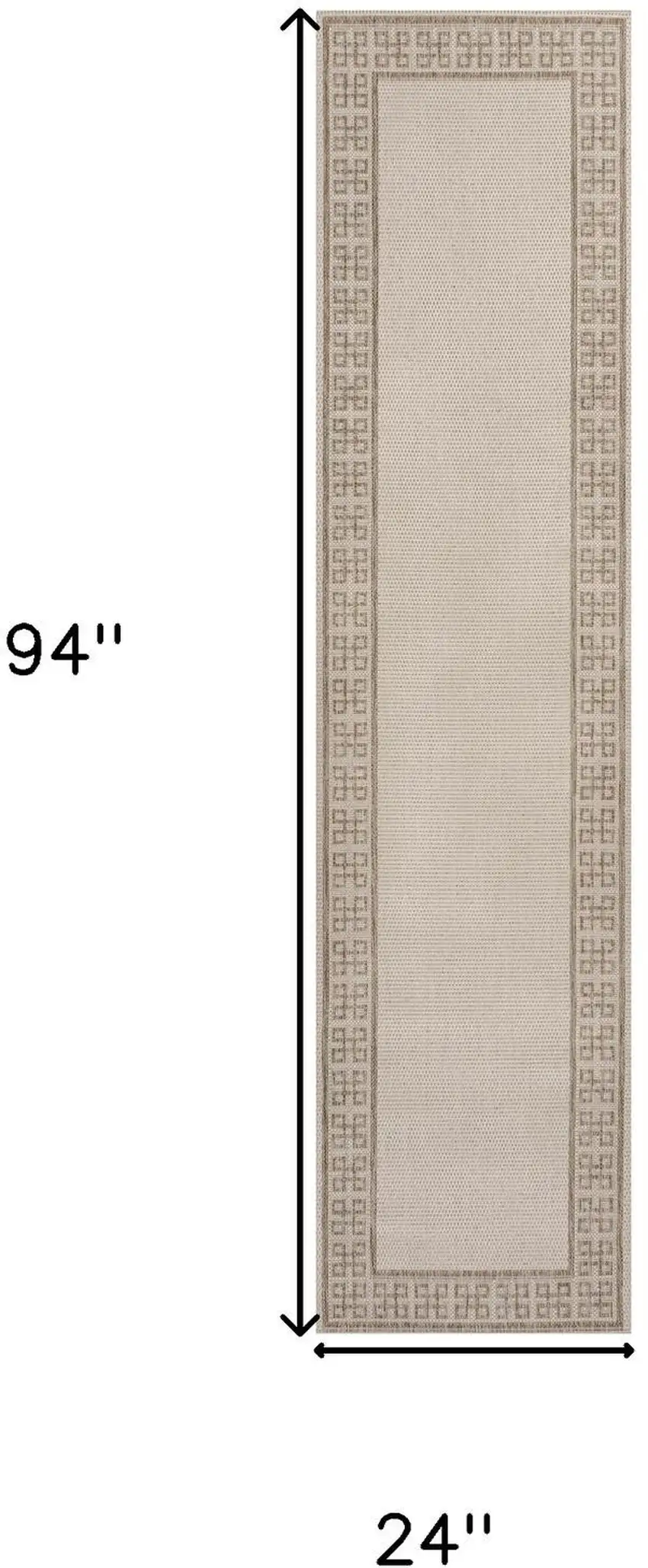 8' Cream And Beige Indoor Outdoor Runner Rug Photo 9