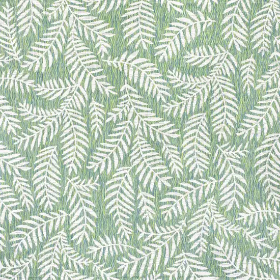 5' Cream And Green Square Floral Indoor Outdoor Area Rug Photo 1