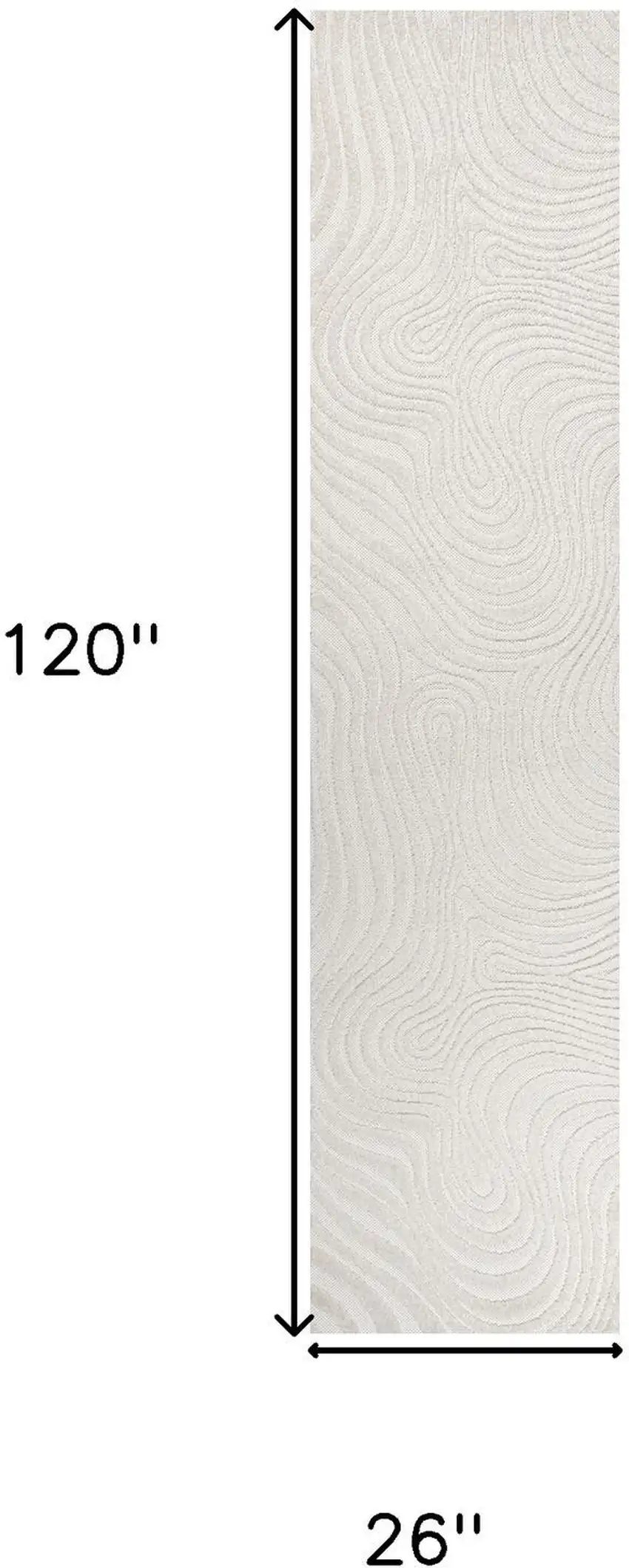 10' Cream And Ivory Abstract Indoor Outdoor Runner Rug Photo 9