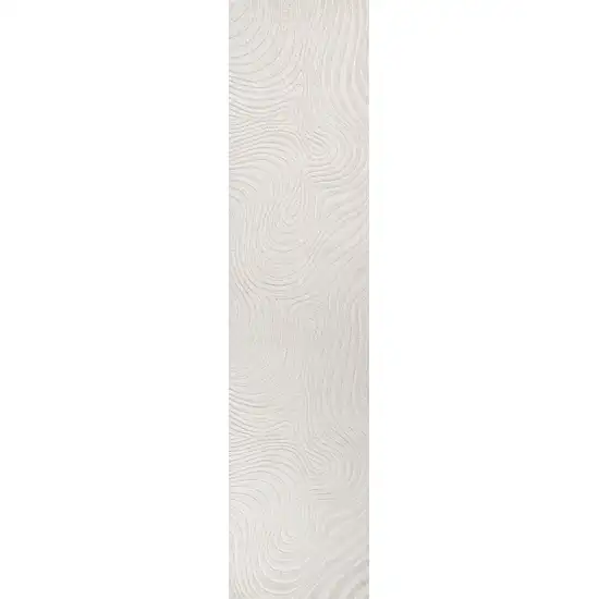 10' Cream And Ivory Abstract Indoor Outdoor Runner Rug Photo 2