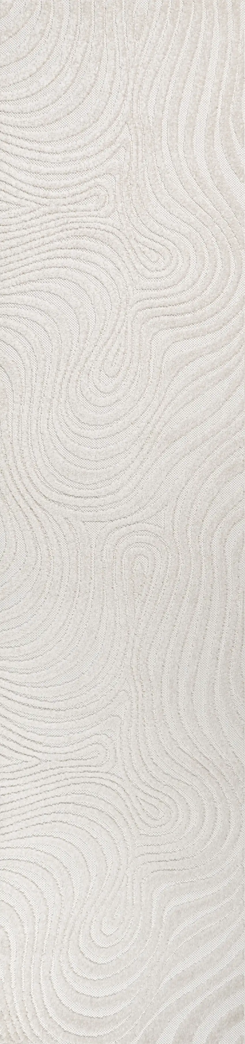 10' Cream And Ivory Abstract Indoor Outdoor Runner Rug Photo 2