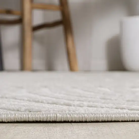 9' Cream And Ivory Square Abstract Indoor Outdoor Area Rug Photo 7