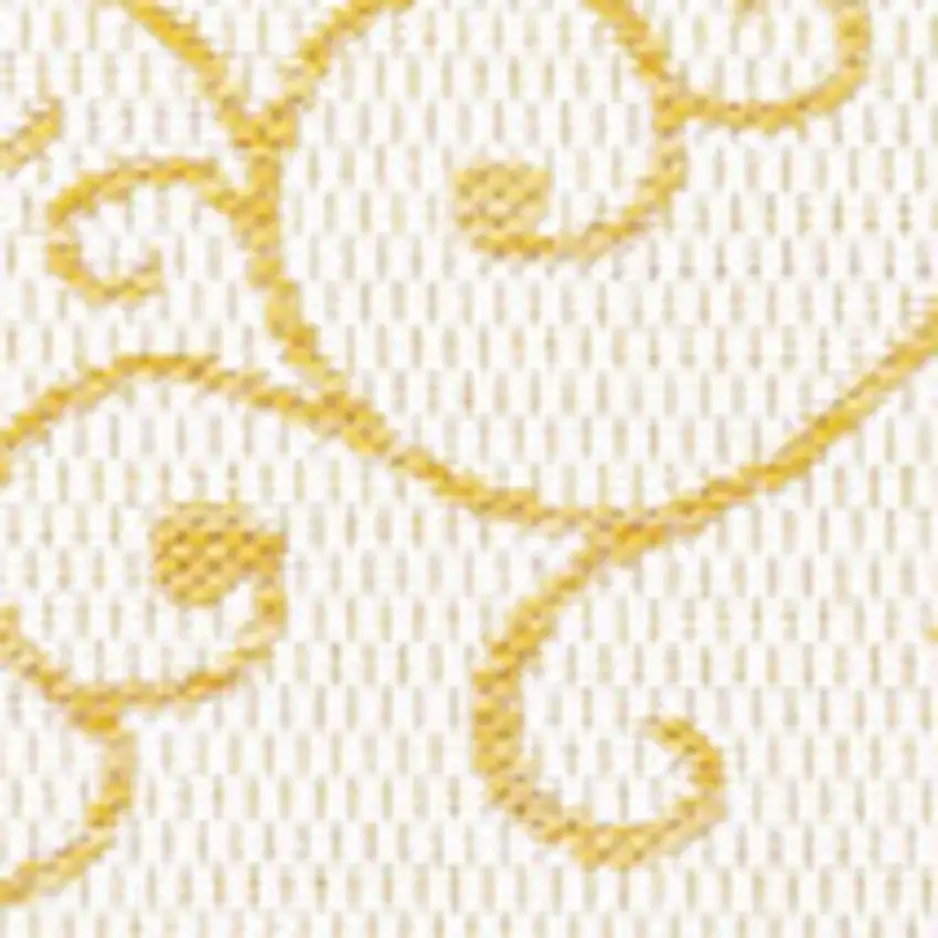 5' Cream And Yellow Square Medallion Indoor Outdoor Area Rug Photo 3