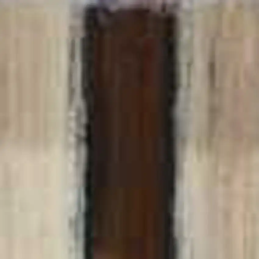 8' Cream Botanical Leaves Hand Carved Handmade Runner Rug Photo 9