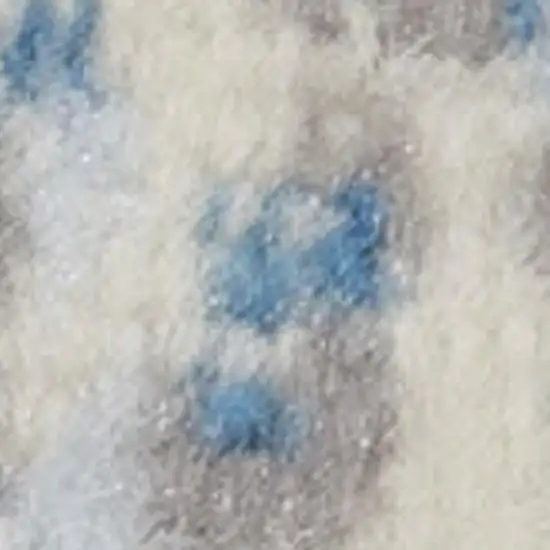 7' Cream Damask Power Loom Runner Rug Photo 3