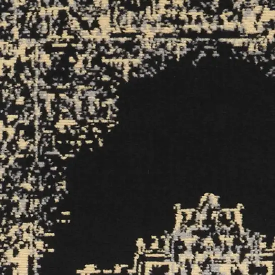 8' Cream Damask Power Loom Runner Rug Photo 3